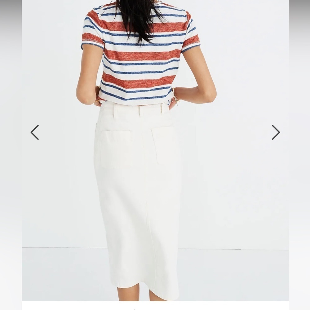 Madewell White High-Slit Jean Skirt 27 - Picture 7 of 17